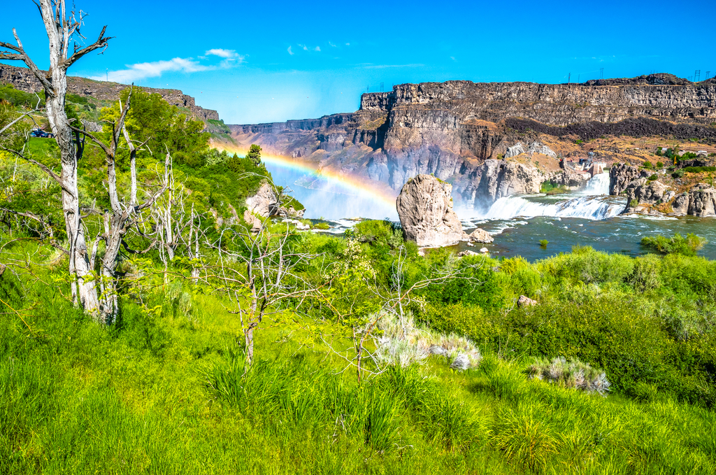 Rainbow Over Shoshone Falls in Twin Falls, Idaho